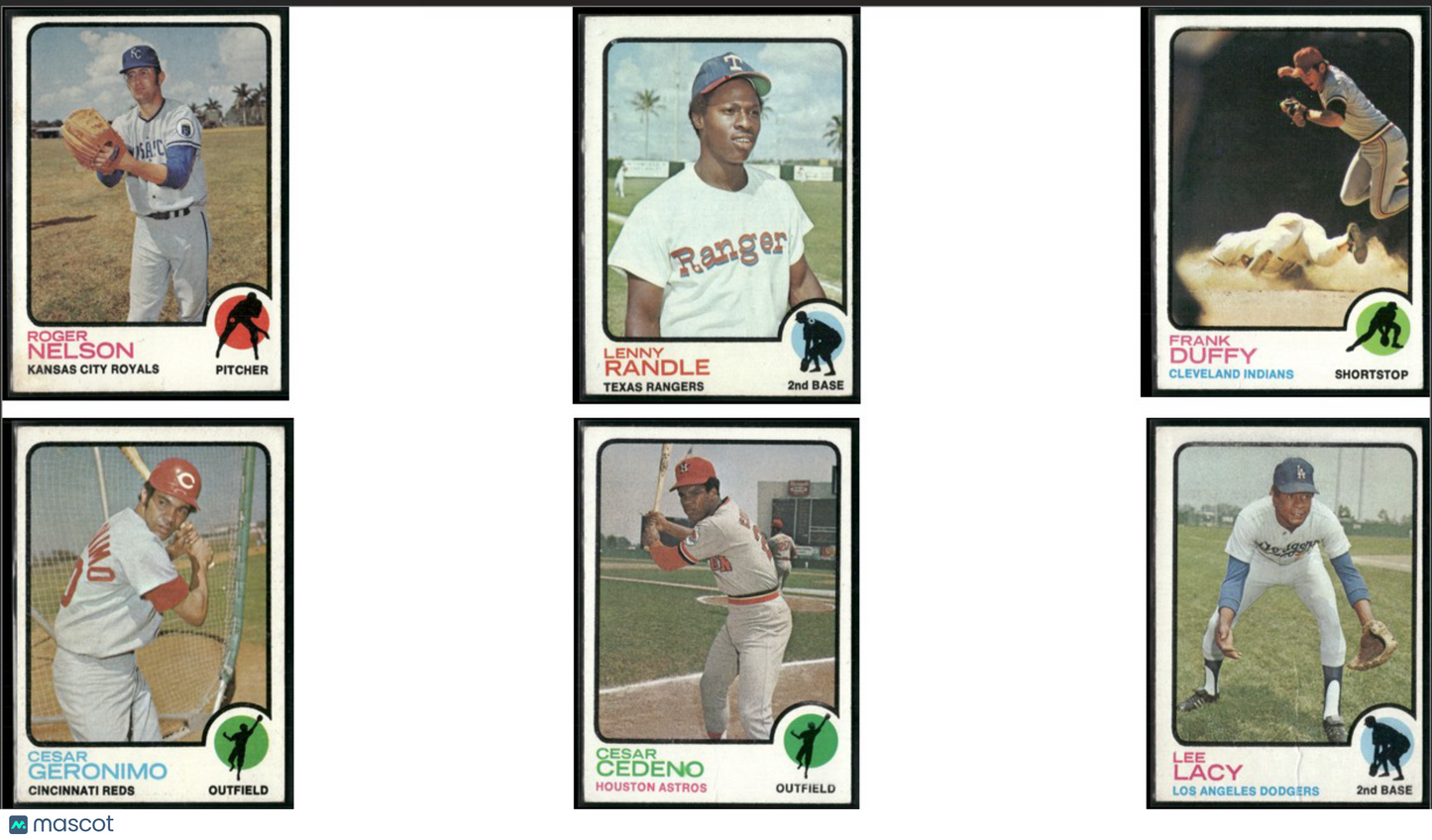 1973 Topps 6 ~ CARDLOT Roger Nelson/Lee Lacy (VG-VG/EX)