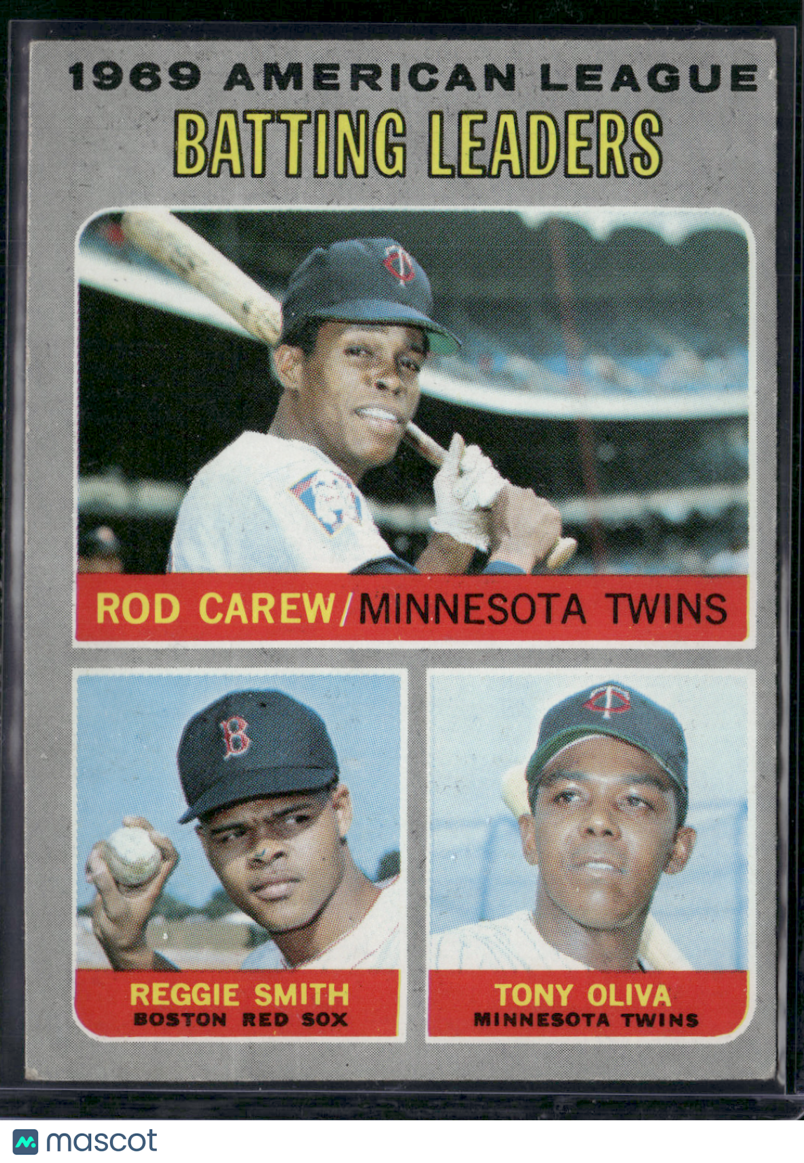 1970 Topps ROD CAREW/TONY OLIVA/REGGIE SMITH #62 1969 AL Batting Leaders (VG)