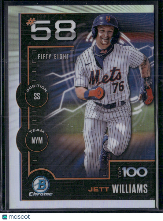 2025 Bowman JETT WILLIAMS #BTP-58 Top 100 Chrome