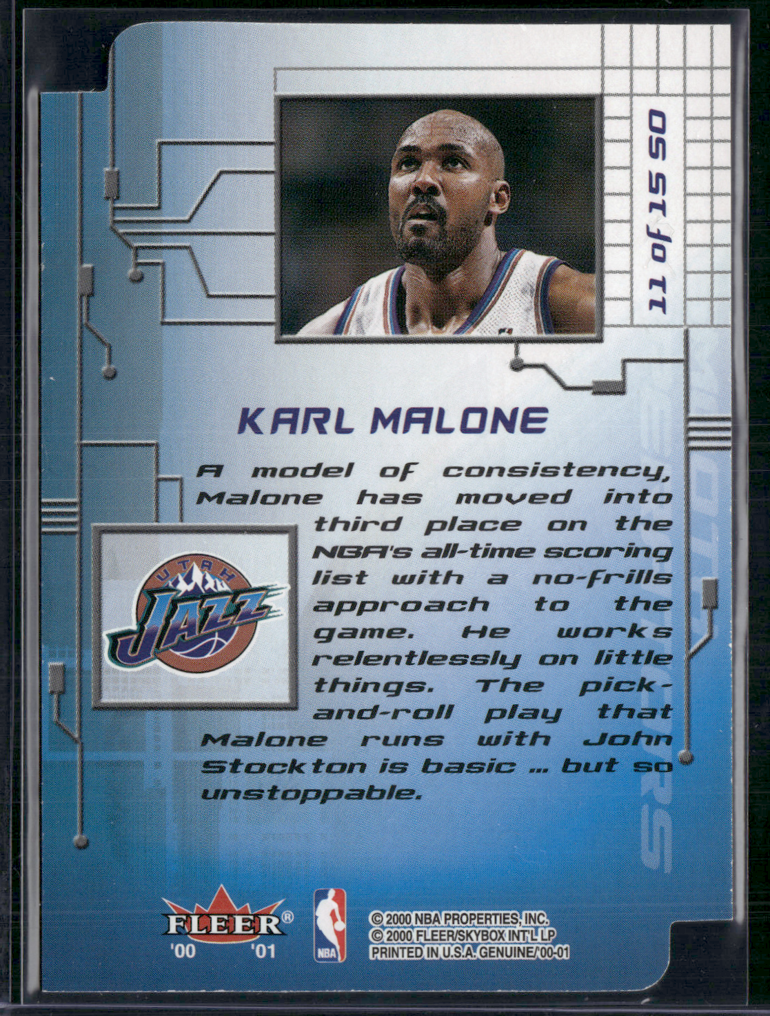 2000 Genuine KARL MALONE #SO11 Smooth Operators (NM)
