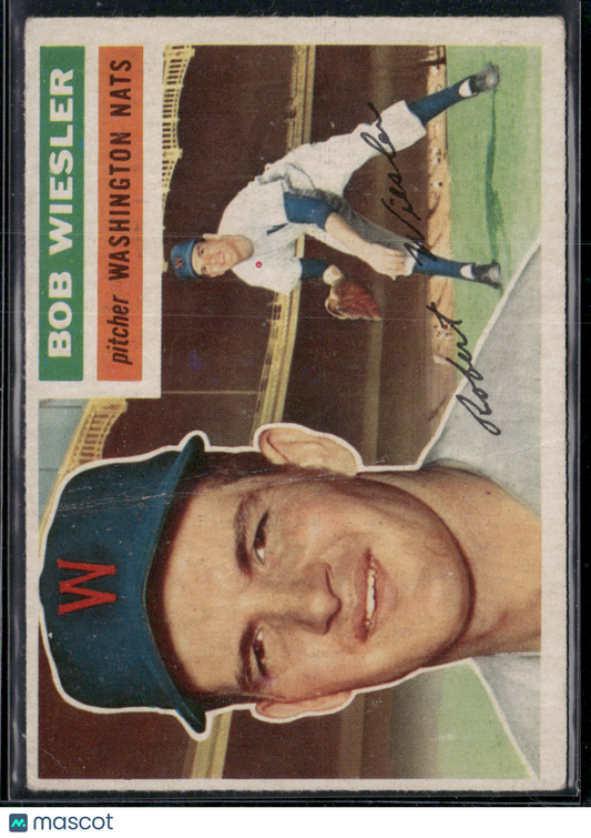 1956 Topps BOB WIESLER #327 Crease Paper Loss on Back