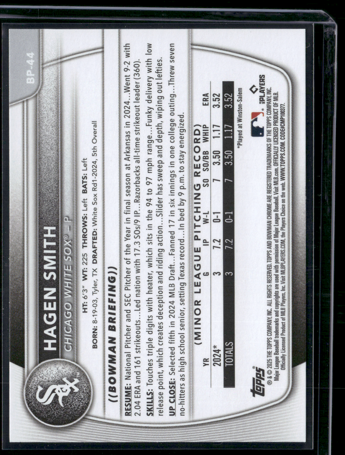 2025 Bowman HAGEN SMITH #BP-44