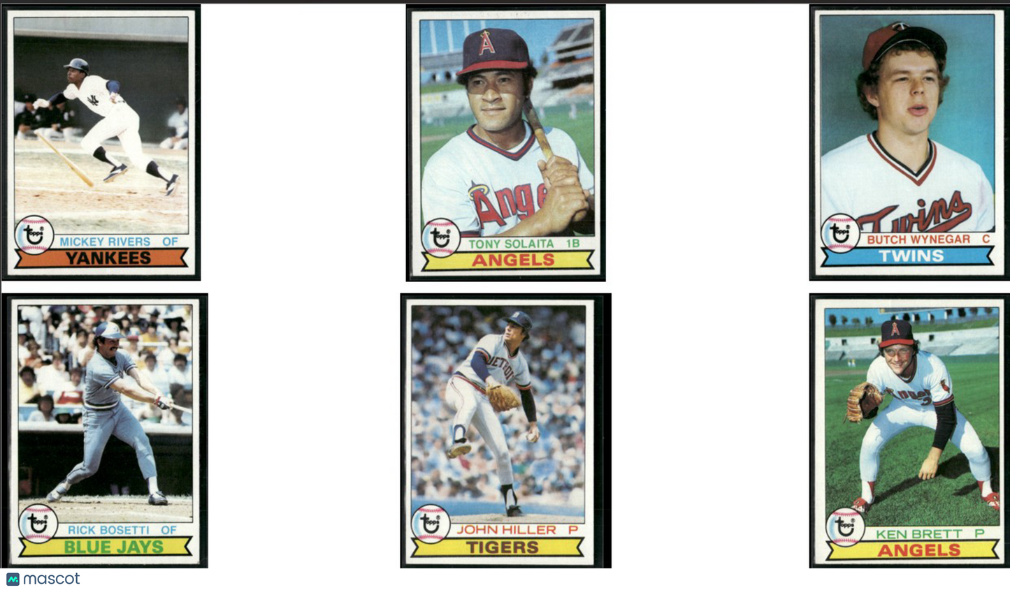 1979 Topps 6 ~ CARDLOT Mickey Rivers/Ken Brett (EX-EX/MT)