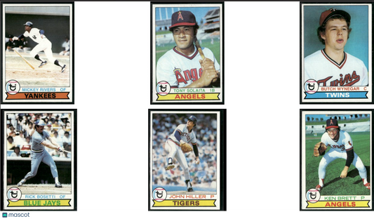 1979 Topps 6 ~ CARDLOT Mickey Rivers/Ken Brett (EX-EX/MT)