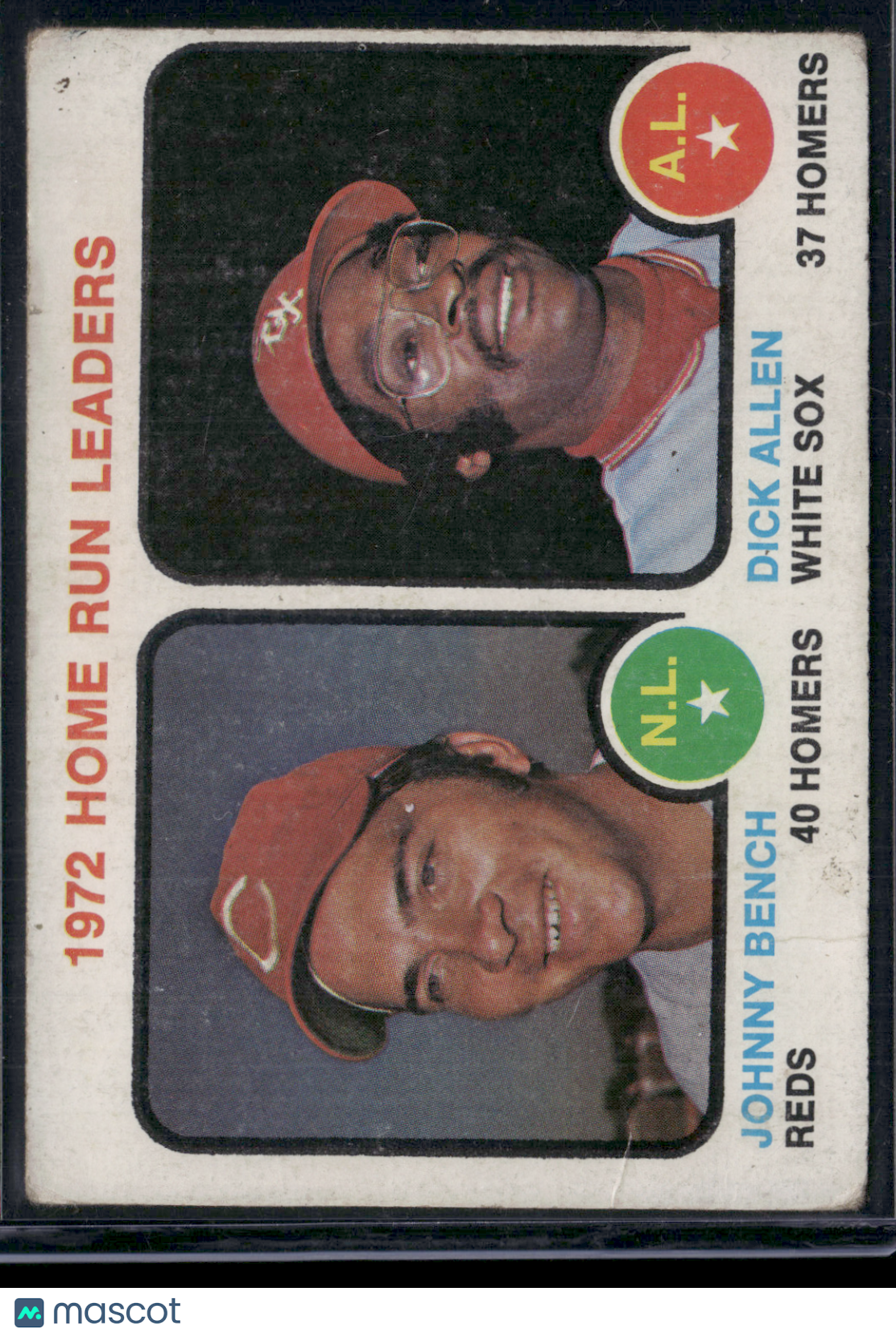 1973 Topps JOHNNY BENCH/DICK ALLEN #62 1972 HR Leaders