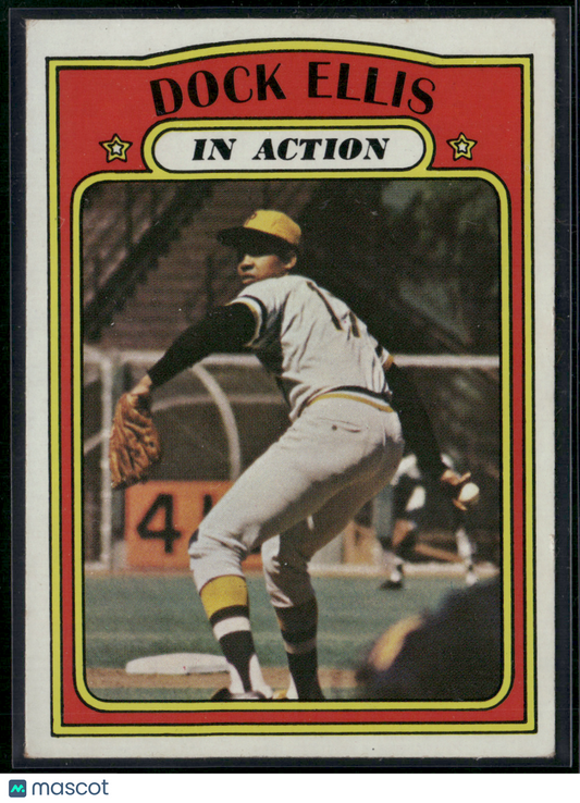 1972 Topps DOCK ELLIS #180 In Action (VG-VG/EX)