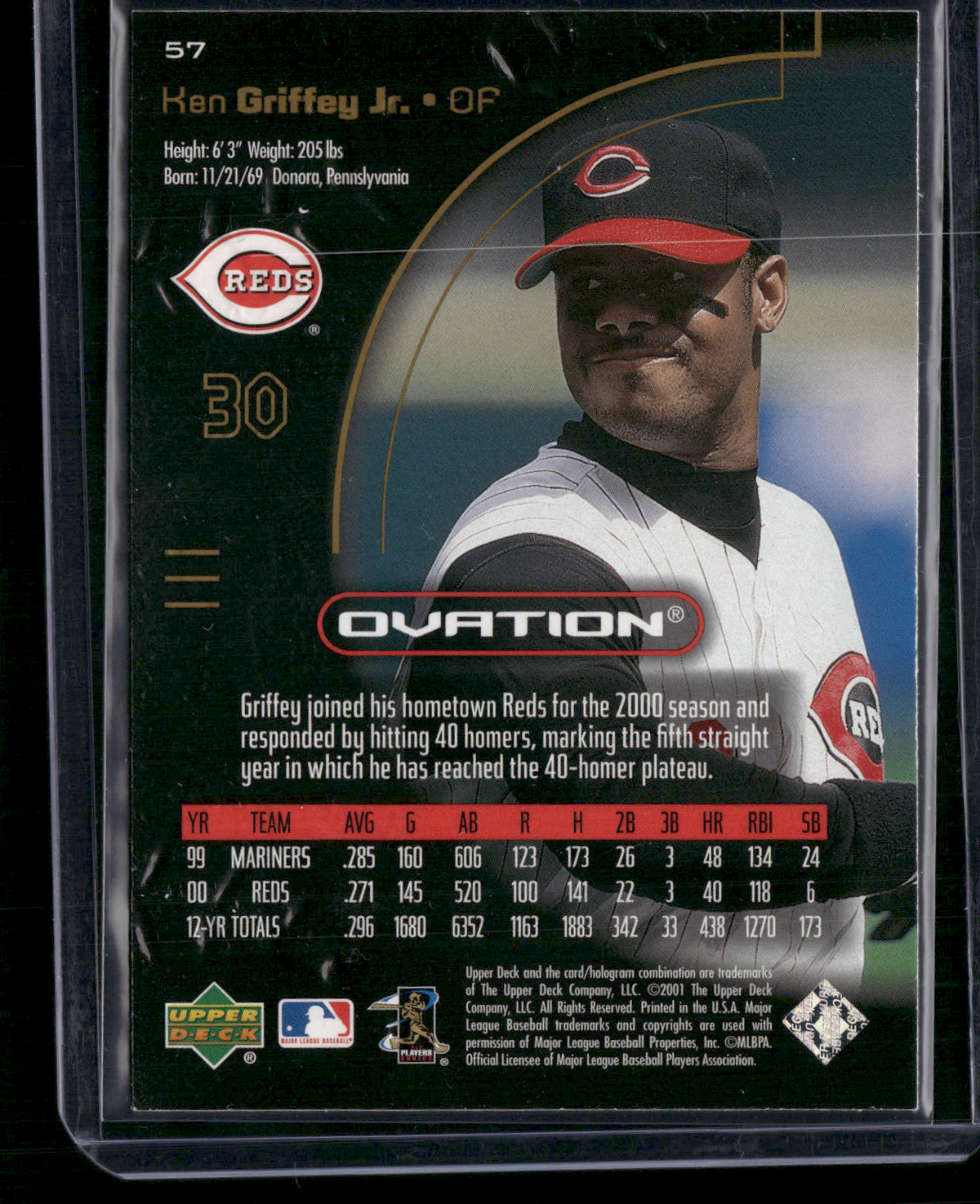 2001 Ovation KEN GRIFFEY JR #57 (NM)