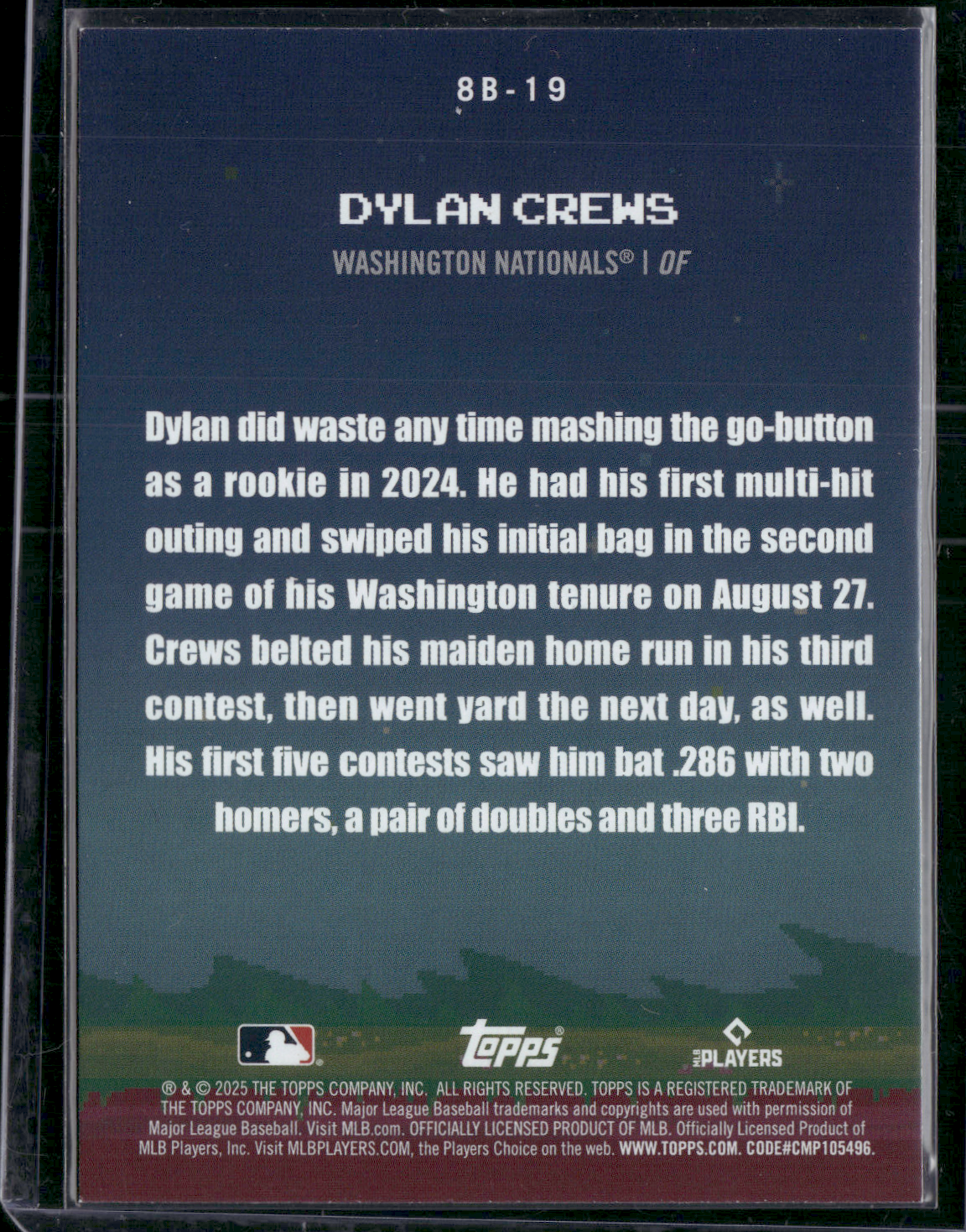 2025 Topps  DYLAN CREWS #8B-19 8 BIT BALLERS Rookie RC