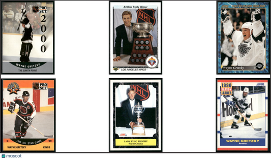 1990 WAYNE GRETZKY 6 - CARDLOT 90 Score 91 Score 93 Score 91 UpperDeck(EX-EX/MT)