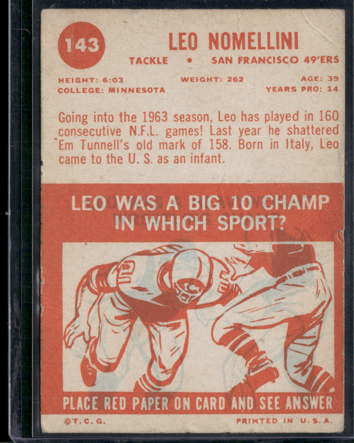 1969 Topps LEO NOMELLINI #143