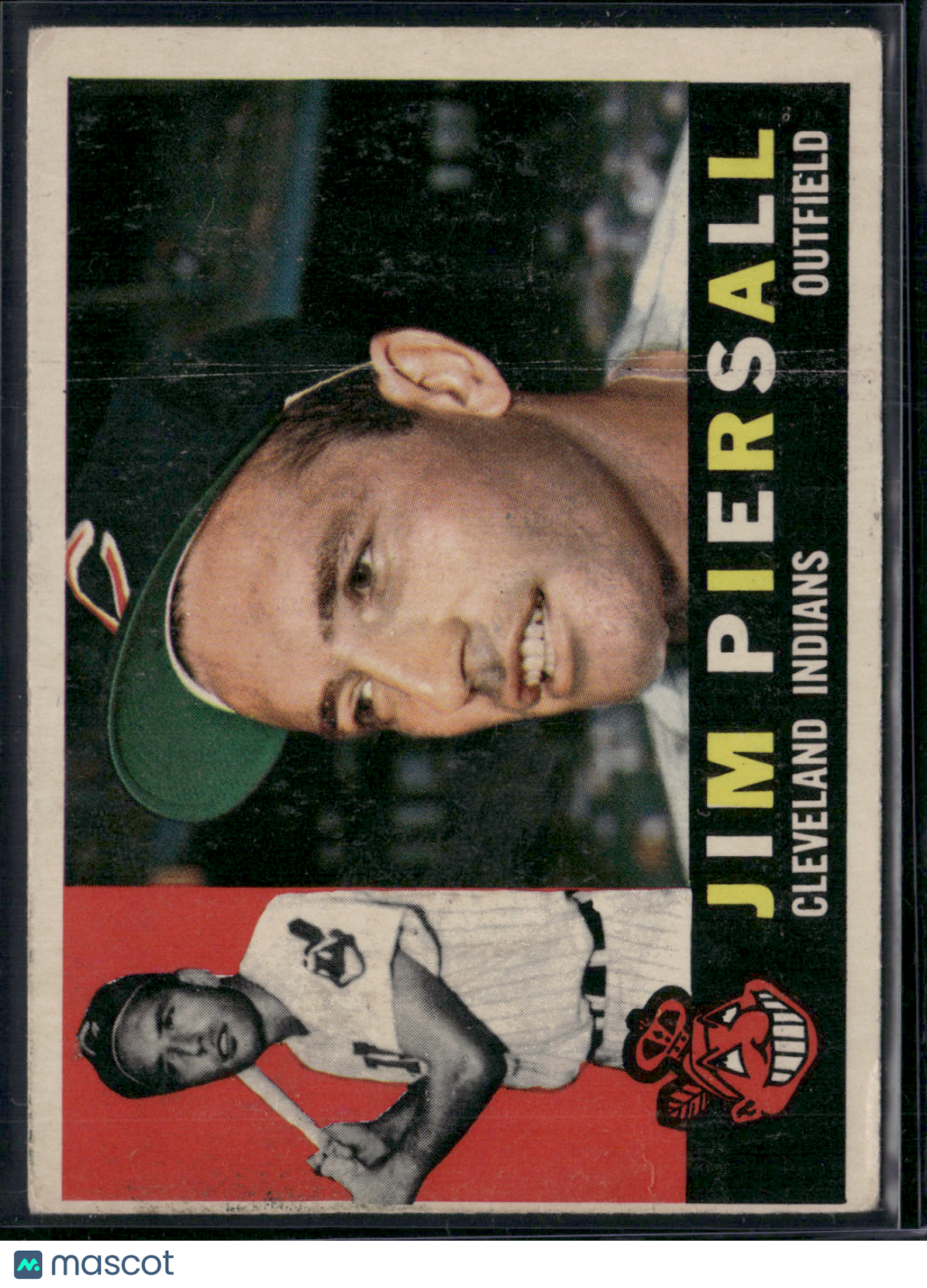 1960 Topps JIM PIERSALL #159 Print Line Wax Stain Light Wrinkle (Good-VG)
