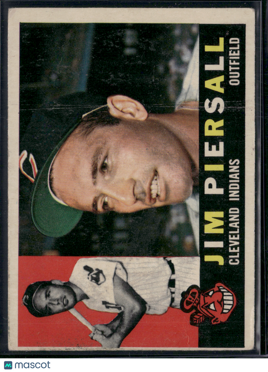 1960 Topps JIM PIERSALL #159 Print Line Wax Stain Light Wrinkle (Good-VG)