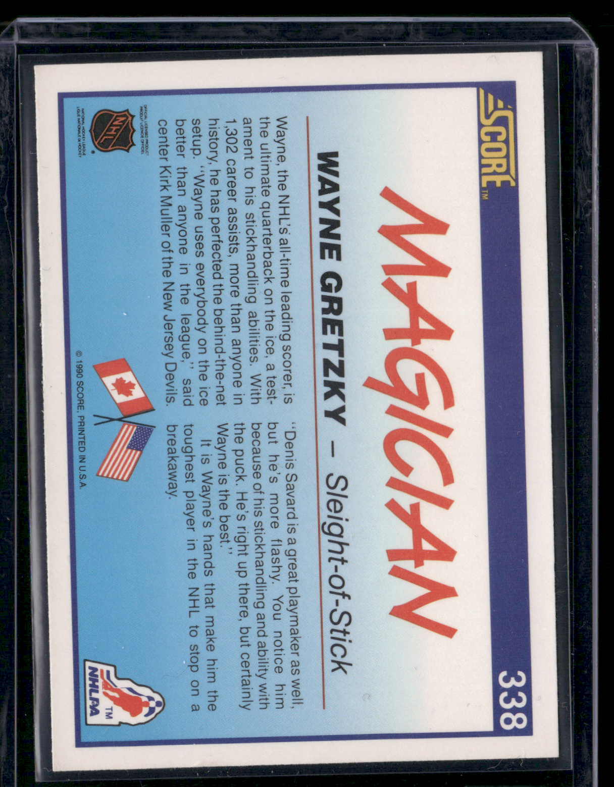 1990 Score WAYNE GRETZKY #338 Magician (EX-EX/MT)