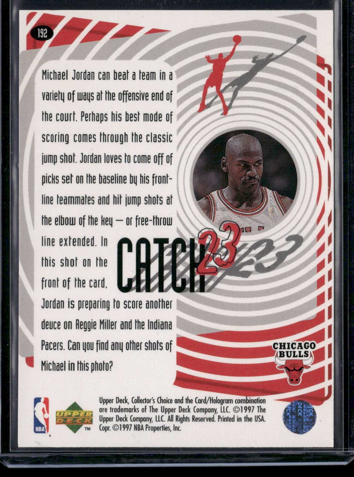 1997 Collector's Choice MICHAEL JORDAN #192 Catch 23