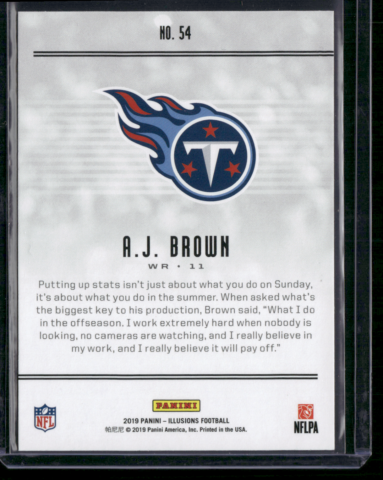 2019 Illusions AJ BROWN RC #54