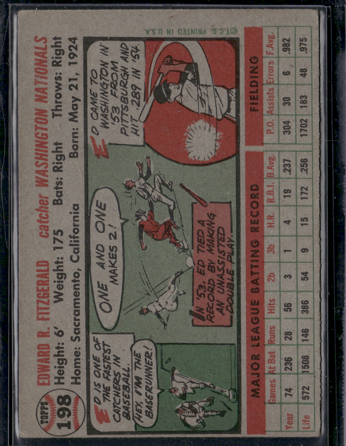 1956 Topps ED FITZGERALD #198