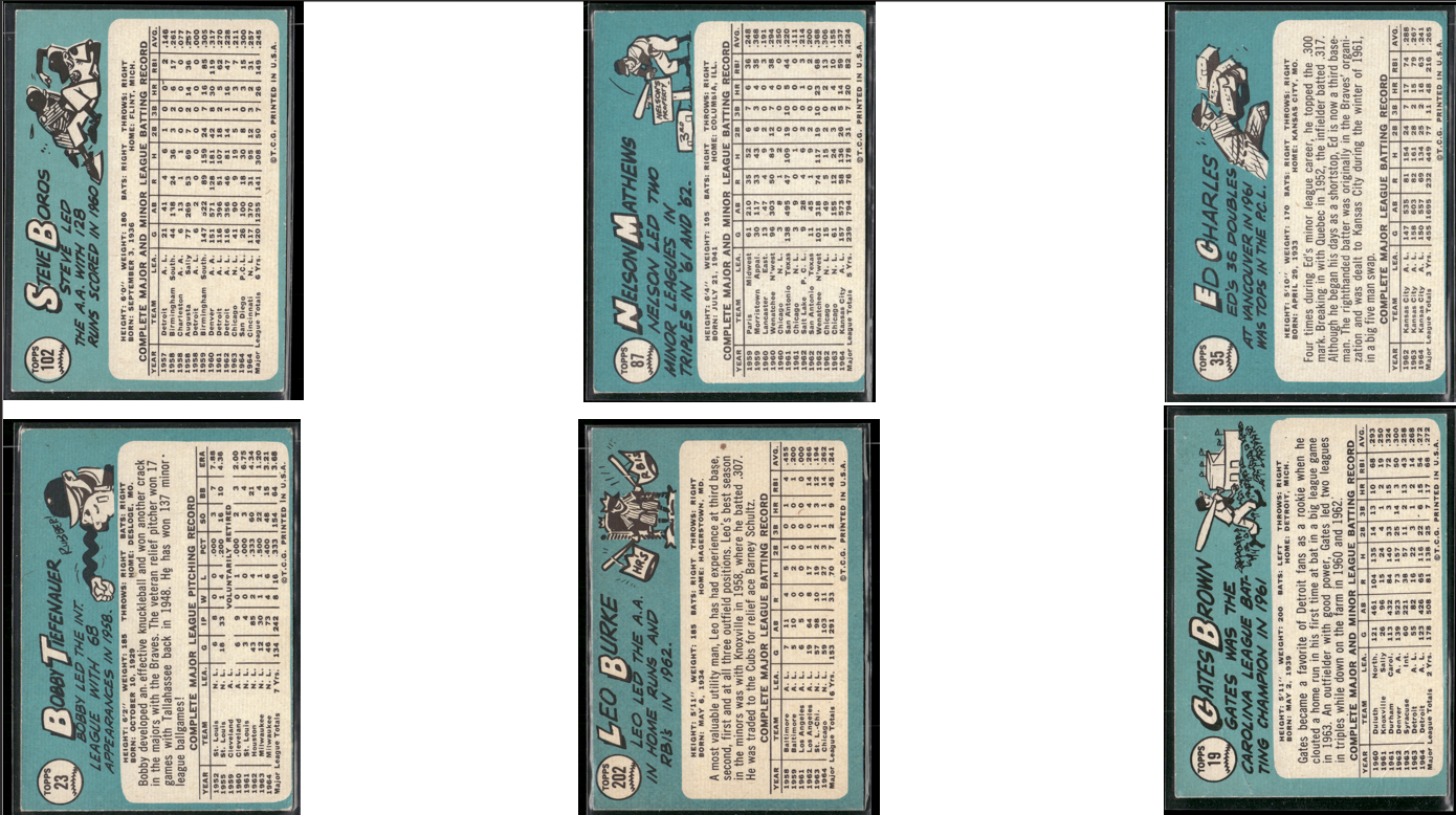 1965 Topps 10 CARDLOT - Commons (VG)