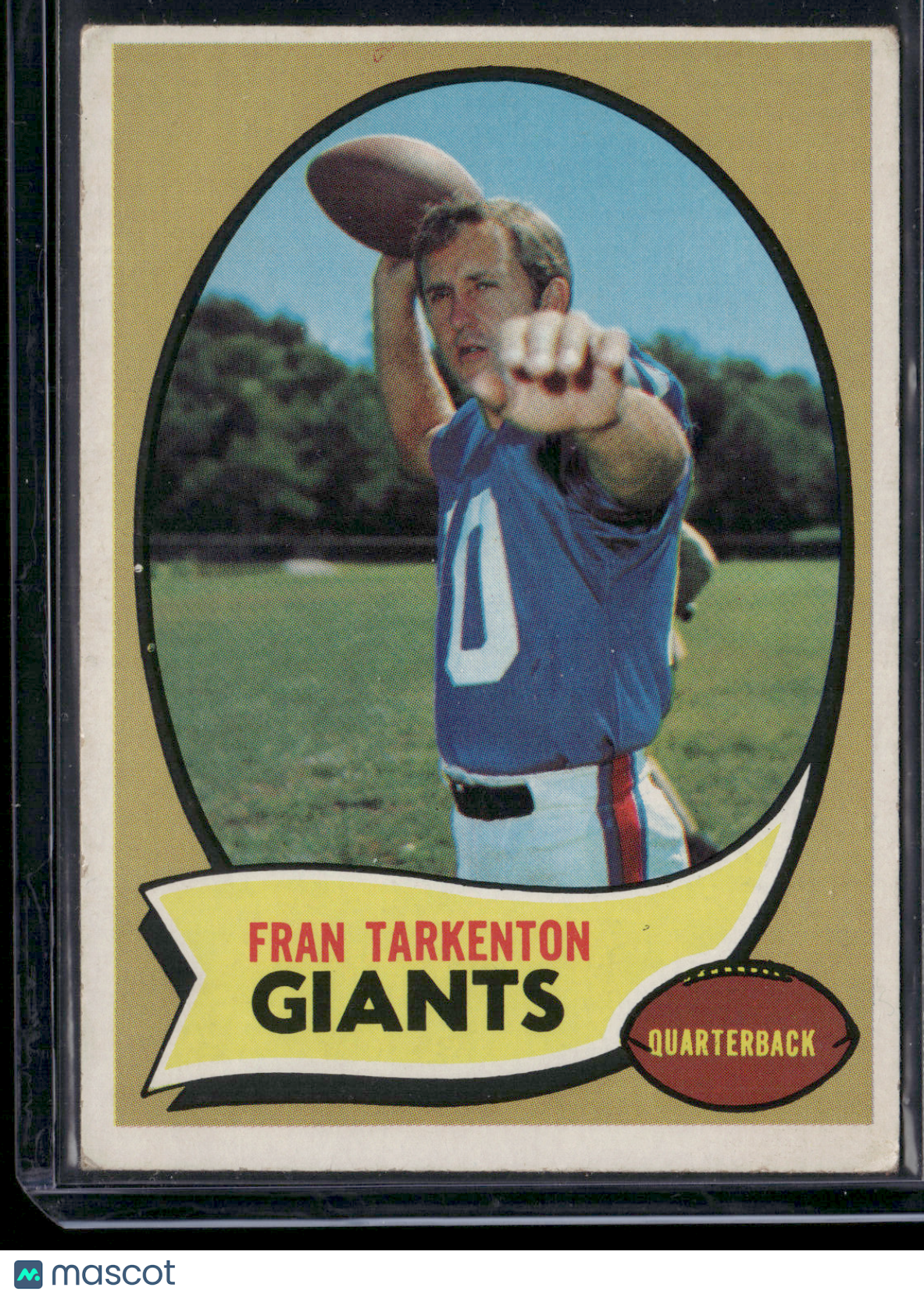 1970 Topps FRAN TARKENTON #80 Staining on back (VG)