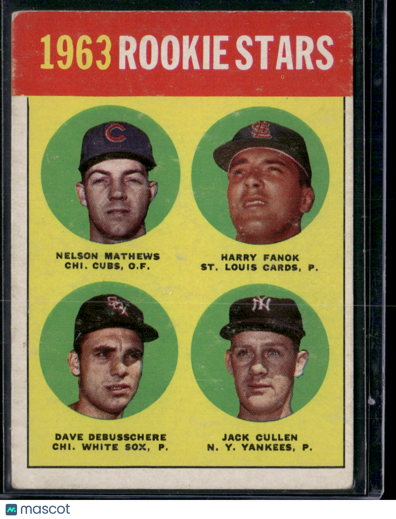 1963 Topps NELSON MATTHEWS/FANOK/DEBUSSCHERE/CULLEN #54 1963 Rookie Stars