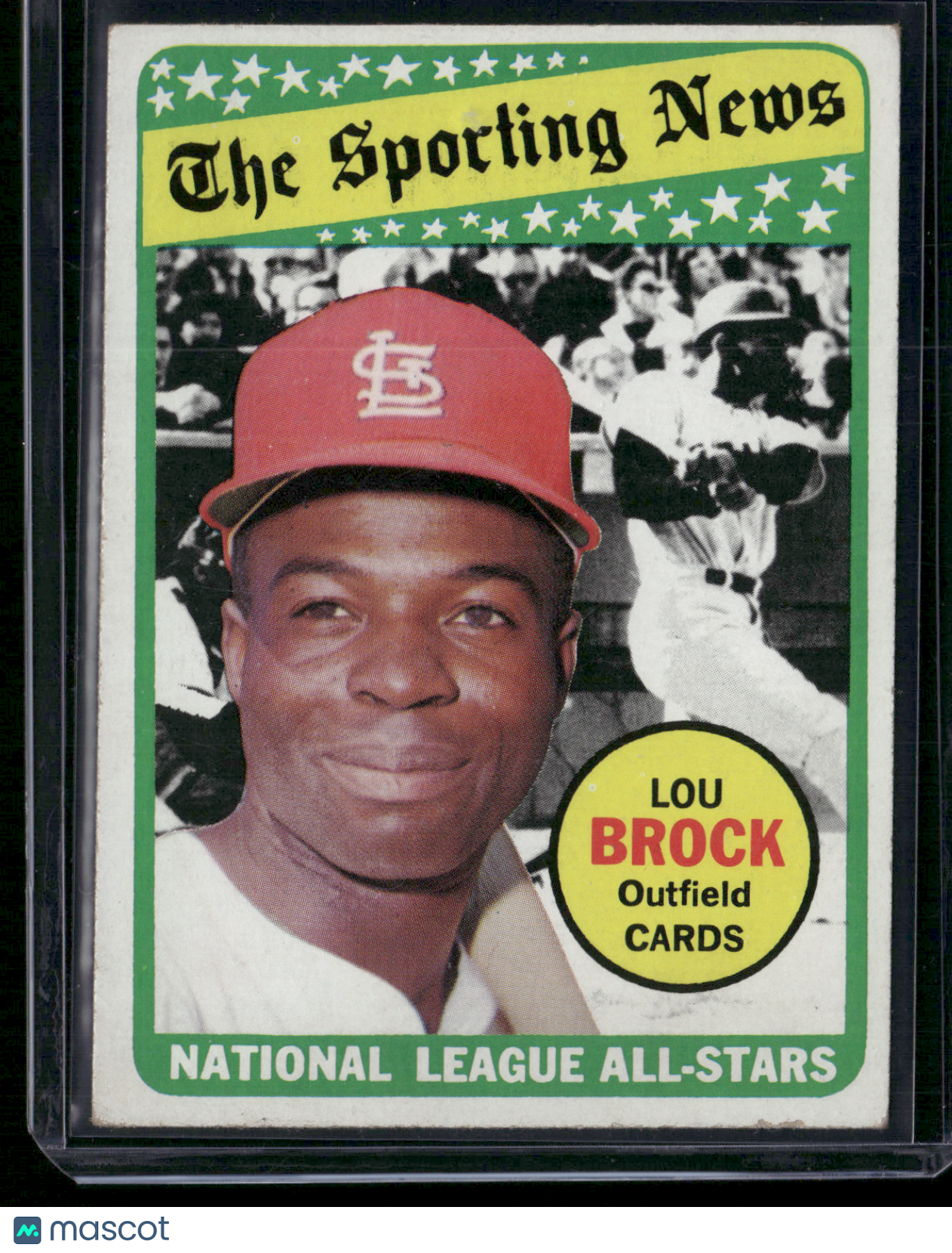 1969 Topps LOU BROCK #428 NL All Star Bottom Edge Chip (Good)