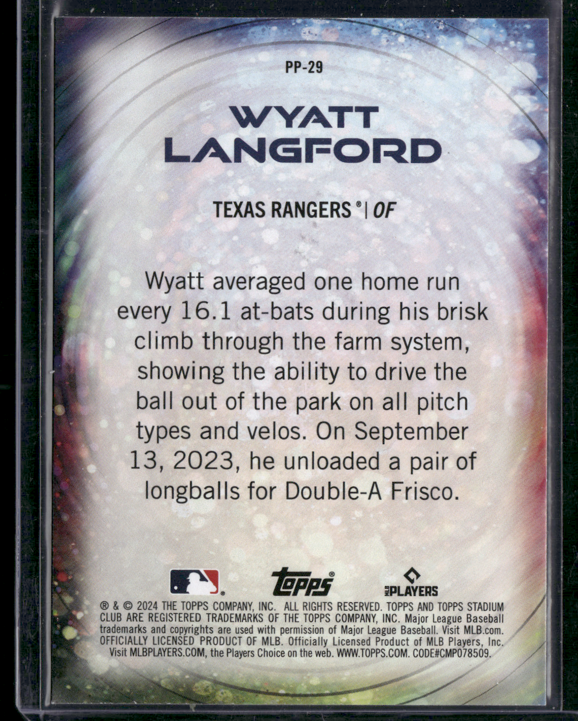 2024 Stadium Club WYATT LANGFORD RC #PP-29 Power Packed