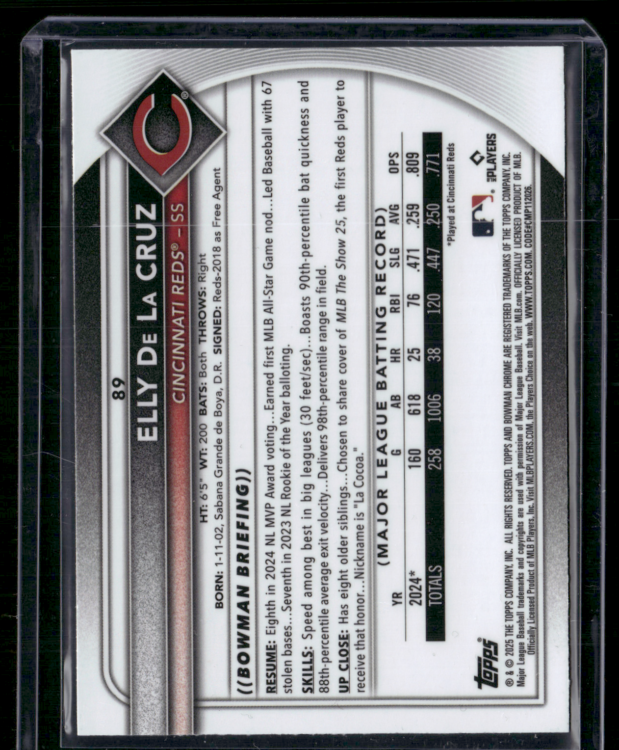 2025 Chrome ELLY DE LA CRUZ #89 (NM)