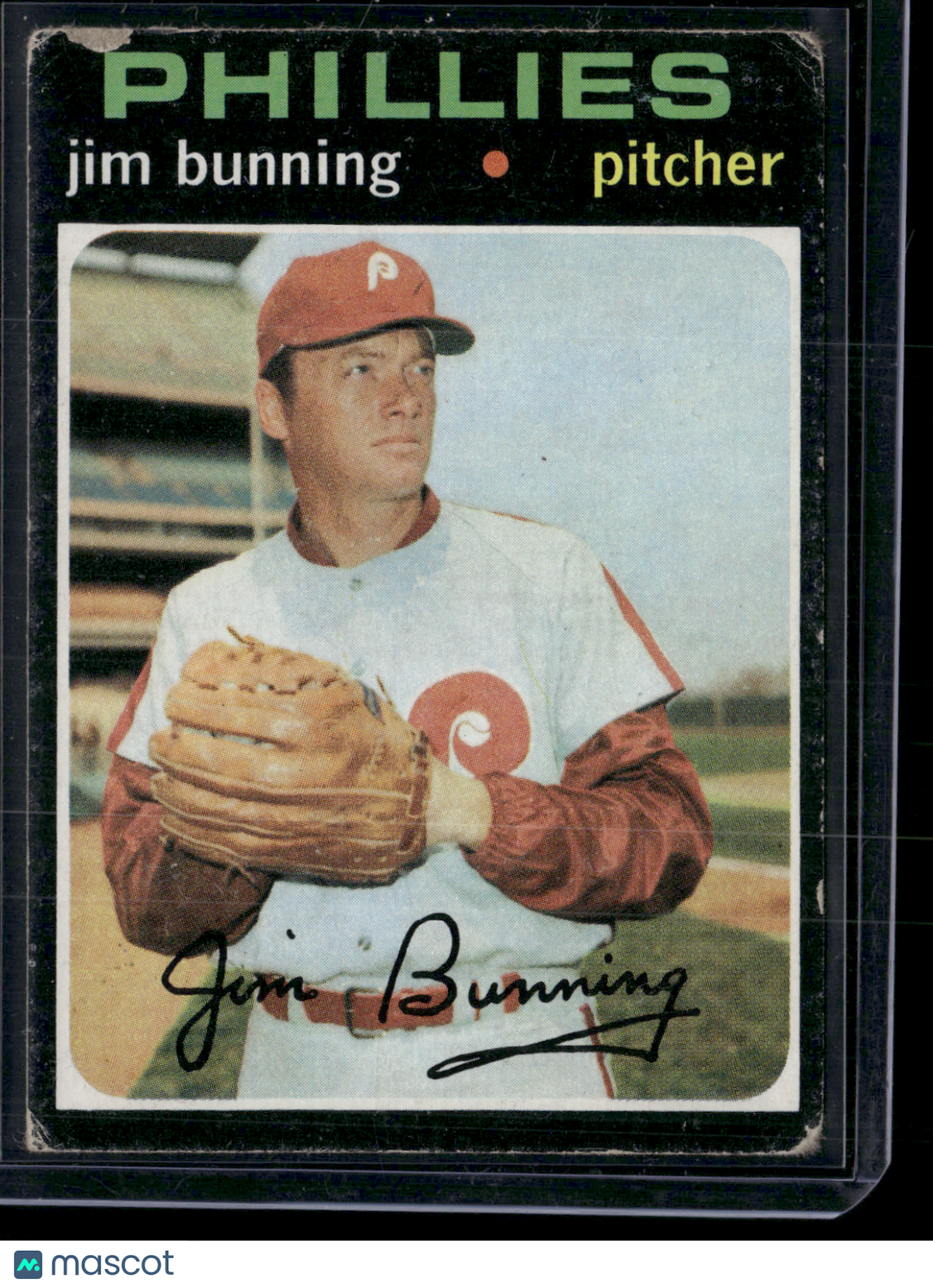 1971 Topps JIM BUNNING #574 Paper Loss (Fair)