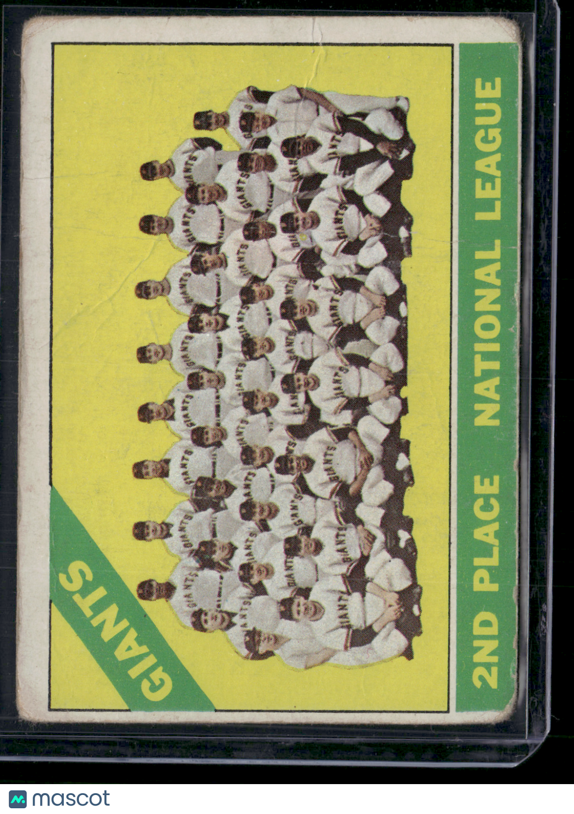 1966 Topps SAN FRANCISCO GIANTS #19 Pencil on Back Wrinkles (Good)