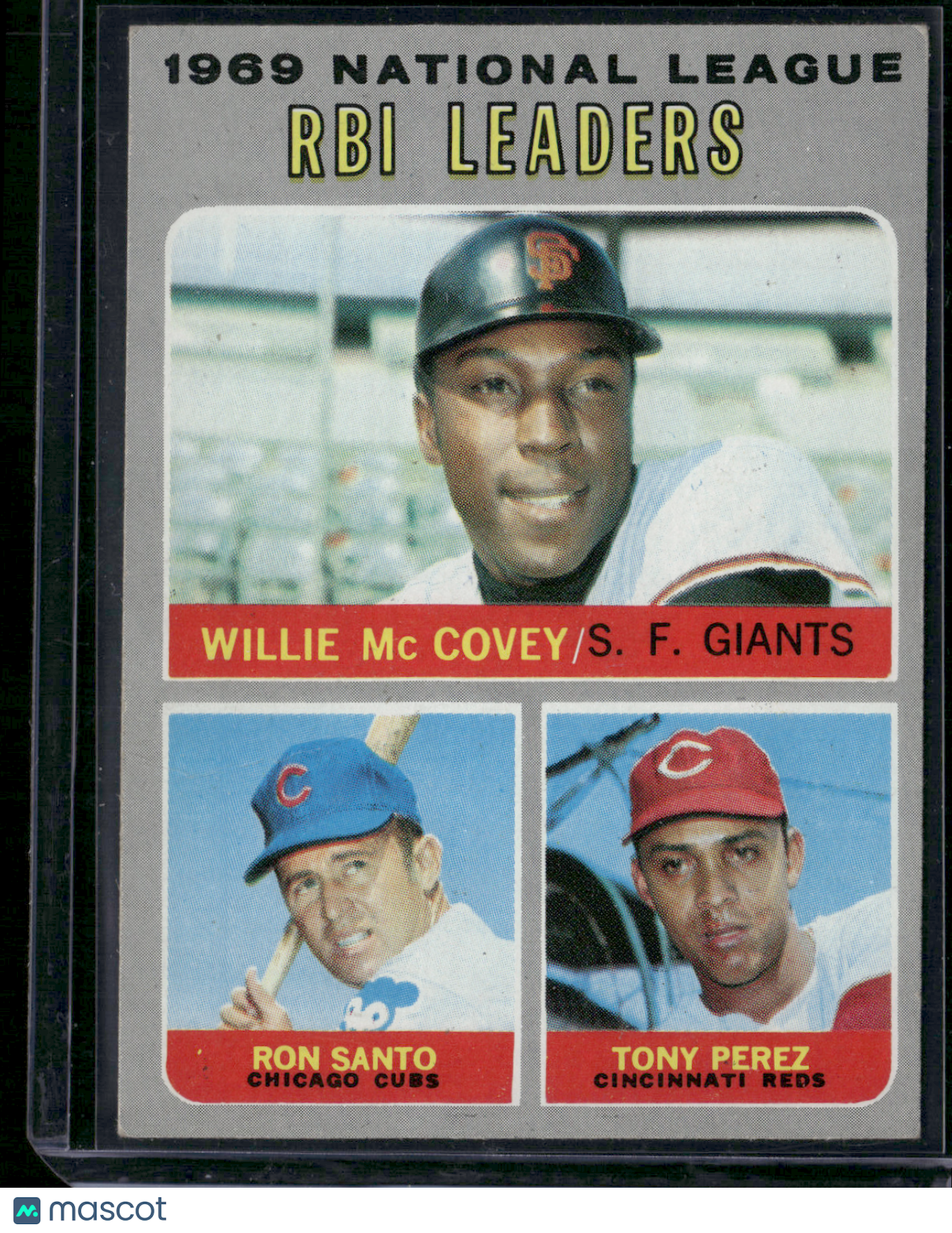 1970 Topps WILLIE MCCOVEY/SANTO/PEREZ #63 1969 NL RBI Leaders Light Wrinkle (VG)
