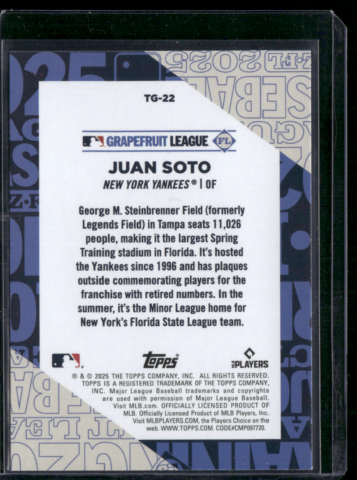 2025 Topps Series 1 JUAN SOTO #TG-22 Grapefruit League