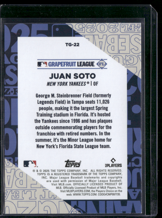 2025 Topps Series 1 JUAN SOTO #TG-22 Grapefruit League