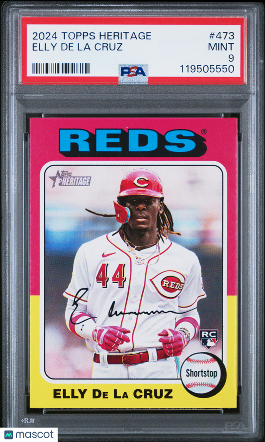 2024 Topps Heritage ELLY DE LA CRUZ #473 PSA 9 - Rookie RC