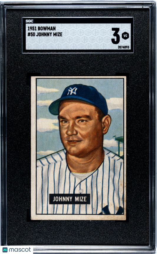 1951 Bowman Johnny Mize #50 SGC 3