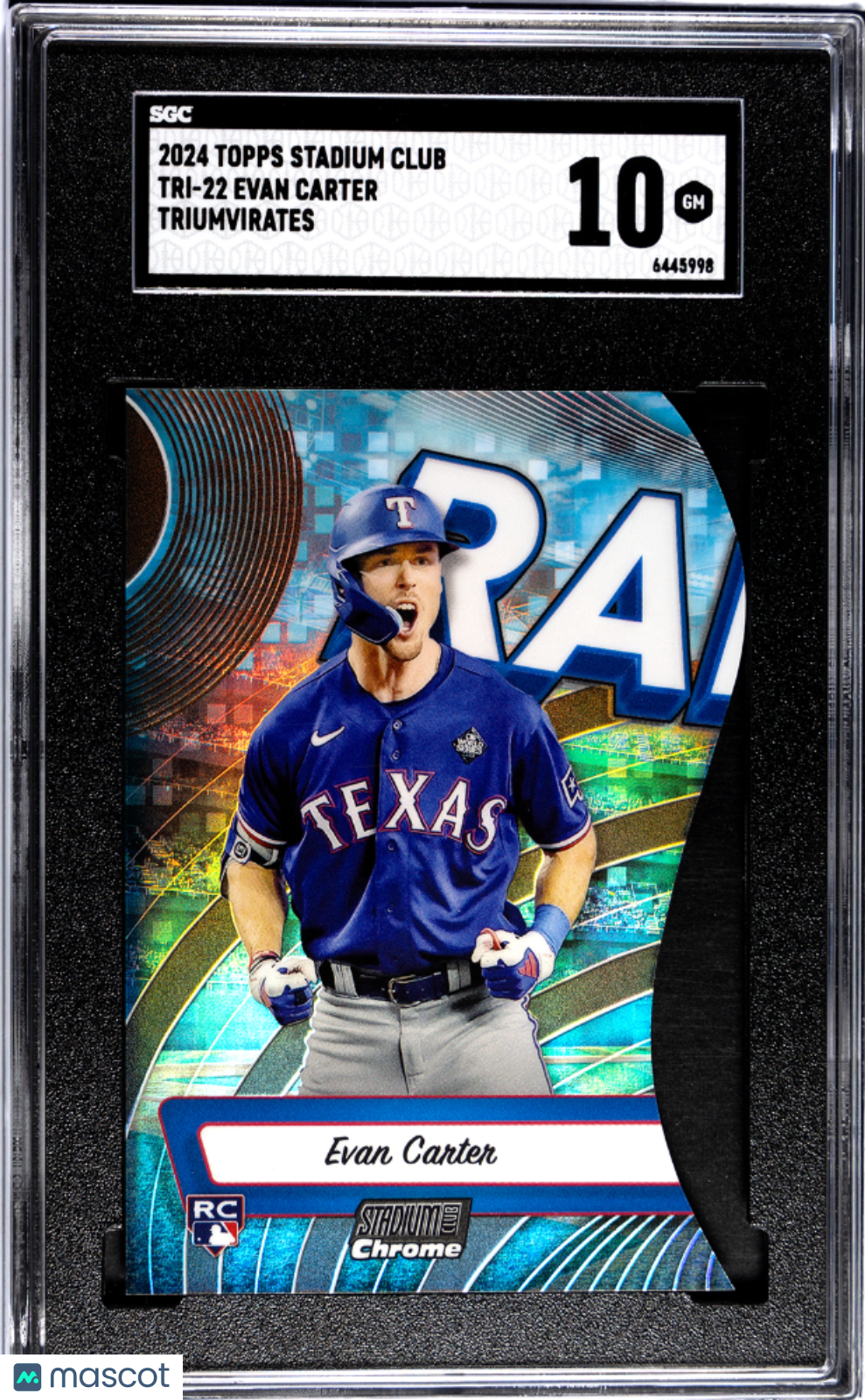 2024 Topps Stadium Club EVAN CARTER #TRI-22 Triumvirates SGC 10 Rookie Card RC
