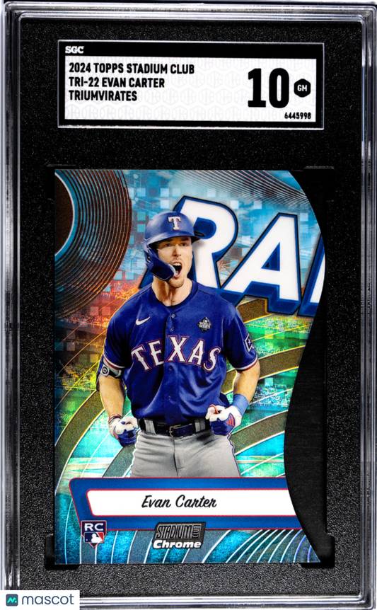 2024 Topps Stadium Club EVAN CARTER #TRI-22 Triumvirates SGC 10 Rookie Card RC