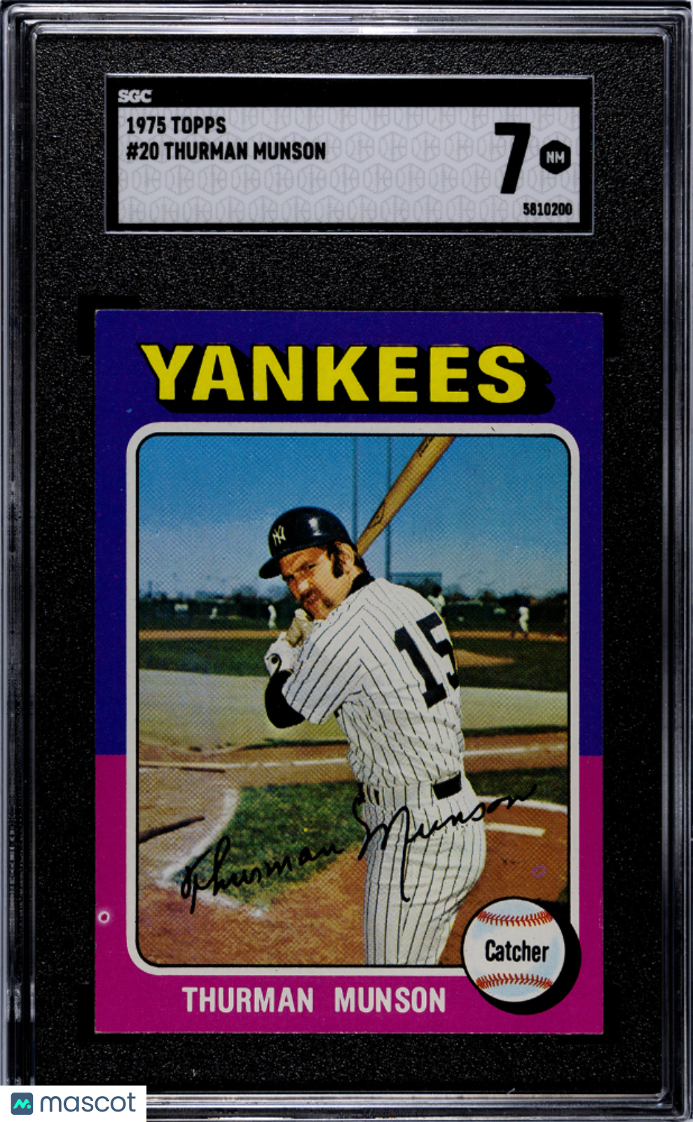 1975 Topps Thurman Munson #20 SGC 7