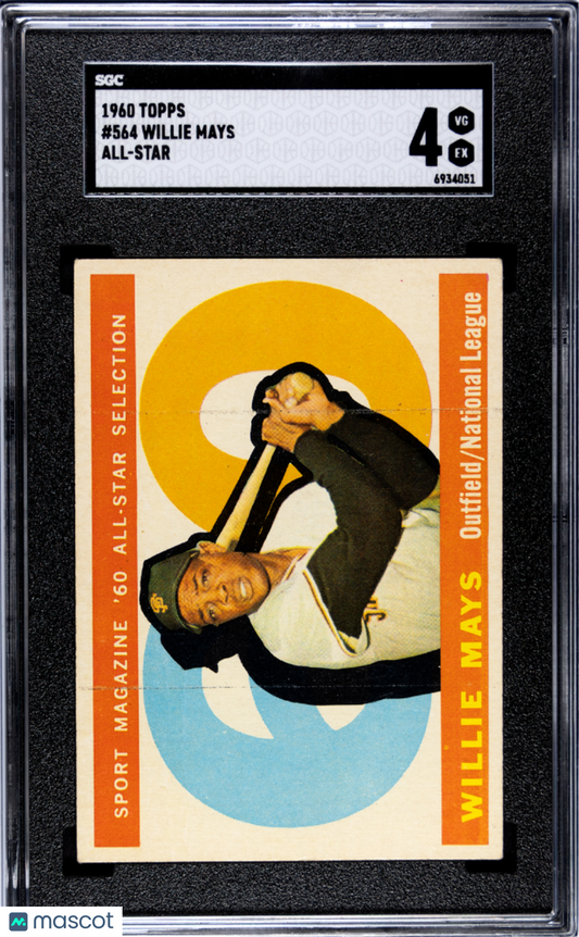 1960 Topps Willie Mays #564 All Star SGC 4