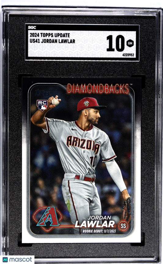 2024 Topps Update JORDAN LAWLAR #US41 SGC 10 Rookie Debut Card RC