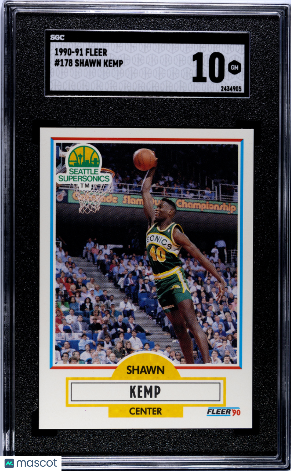 1990 Fleer Shawn Kemp #178 SGC 10