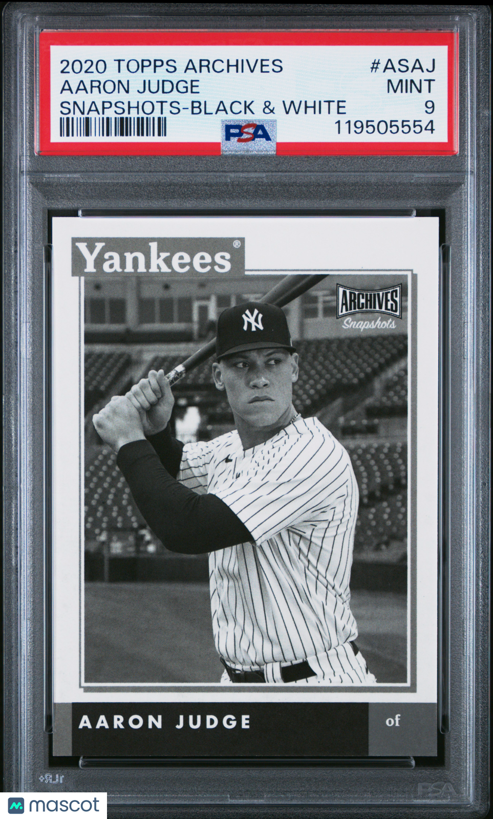 2020 Topps Archives Snapshots AARON JUDGE #AS-AJ Black & White PSA 9