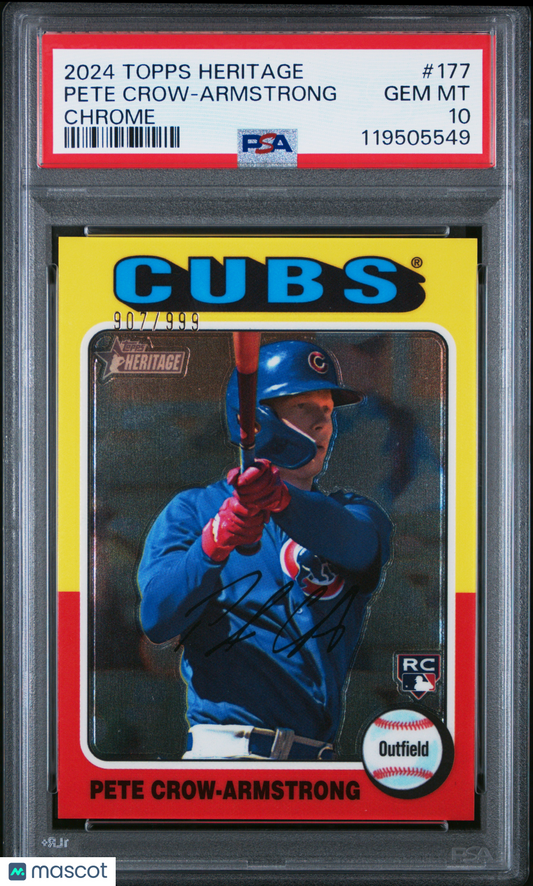 2024 Topps Heritage PETE CROW-ARMSTRONG #177 Chrome 907/999 PSA 10 POP(16) RC