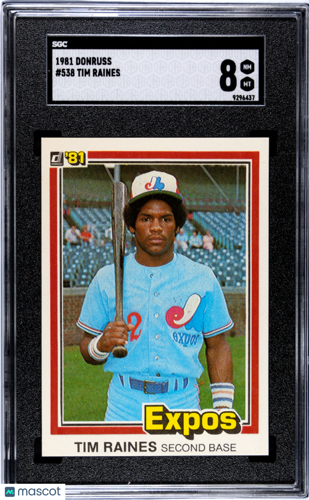 1981 Donruss Tim Raines #538 SGC 8
