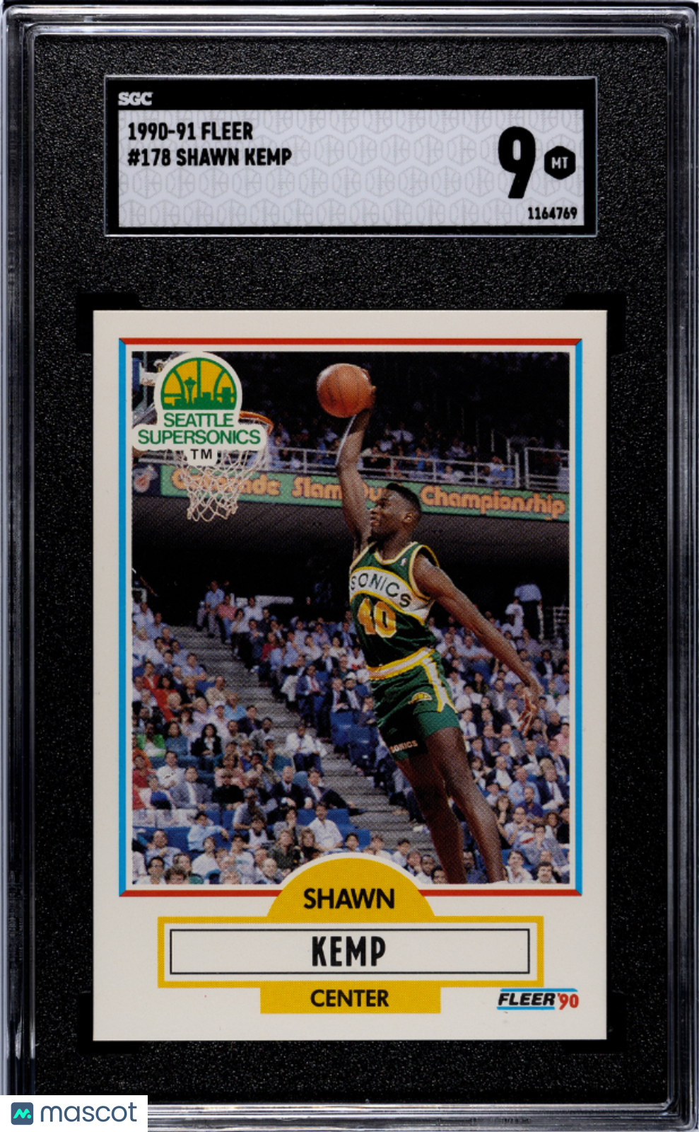 1990 Fleer Shawn Kemp #178 SGC 9