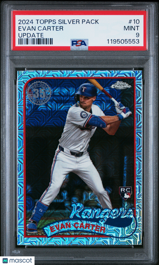 2024 Topps Silver Pack 1989 Chrome Promo EVAN CARTER #10 Update PSA 9 -Rookie RC