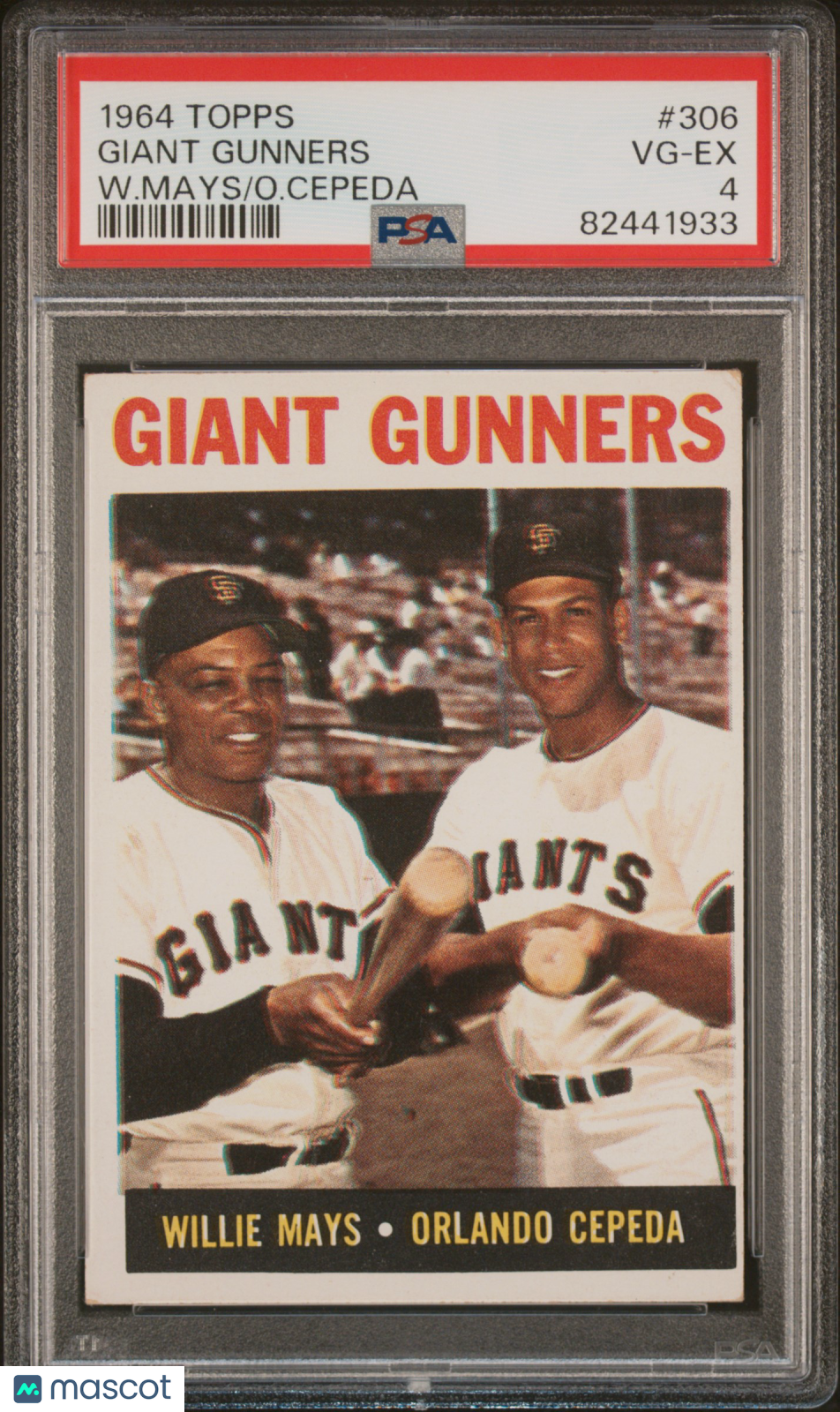 1964 Topps Giant Gunners #306 W. Mays O. Cepeda PSA 4