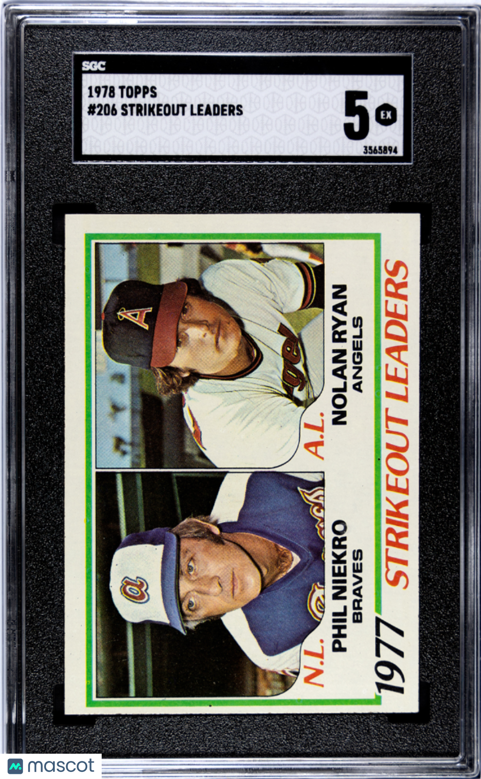 1978 Topps Strikeout Leaders #206 SGC 5