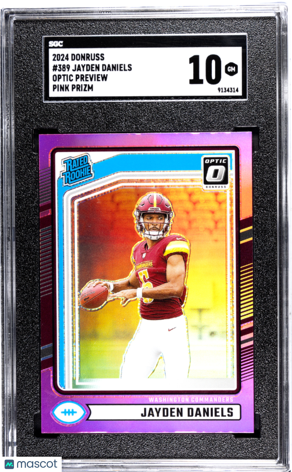 2024 Donruss JAYDEN DANIELS #389 Optic Preview Pink Prizm SGC 10