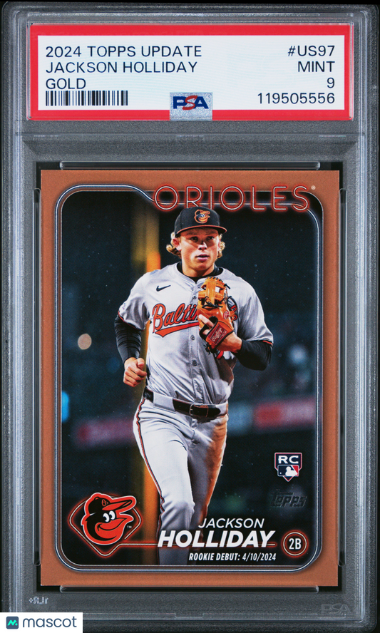 2024 Topps Update JACKSON HOLLIDAY #US97 Gold PSA 9 -1814/2024 - Rookie RC