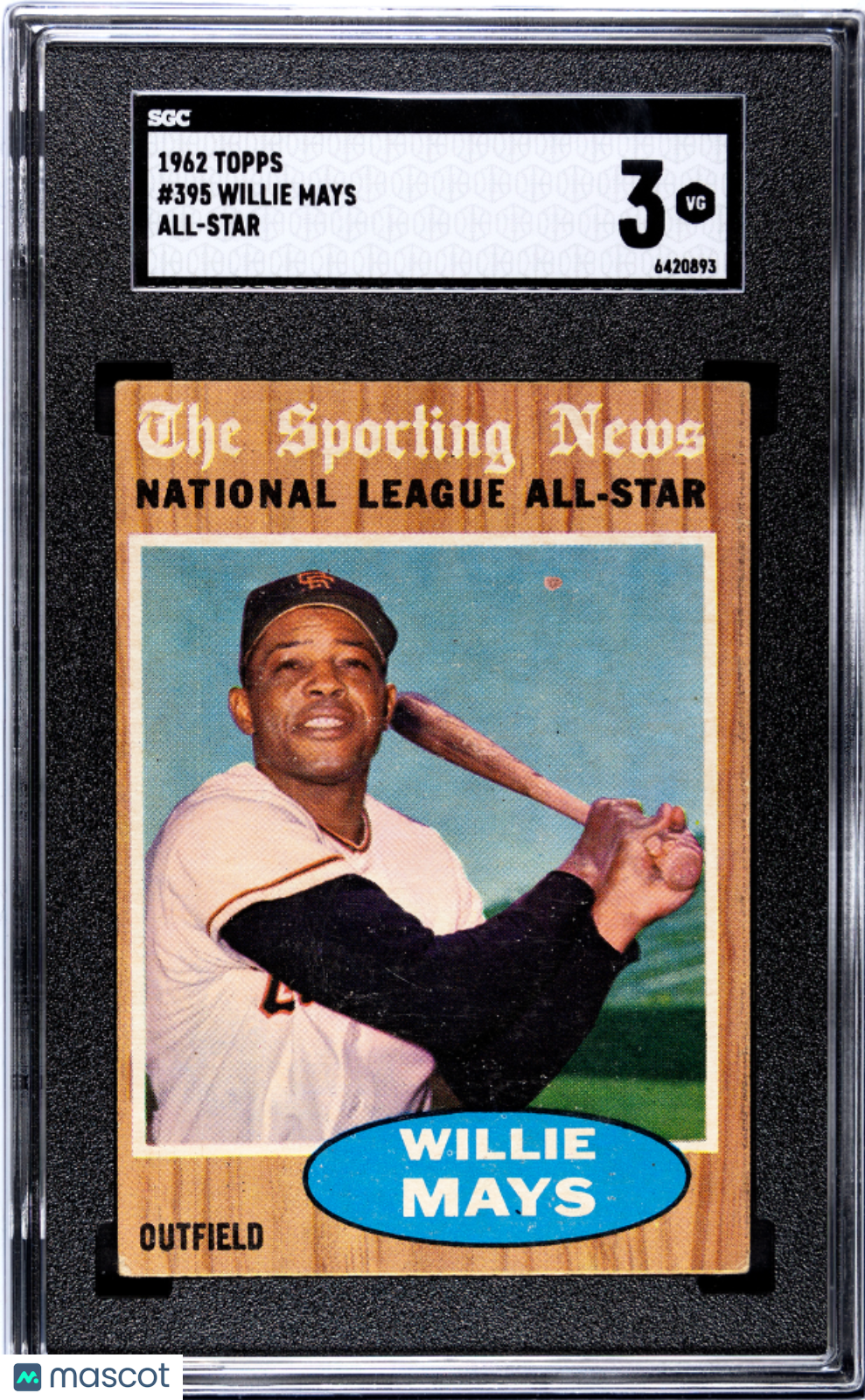 1962 Topps Willie Mays #395 All Star SGC 3