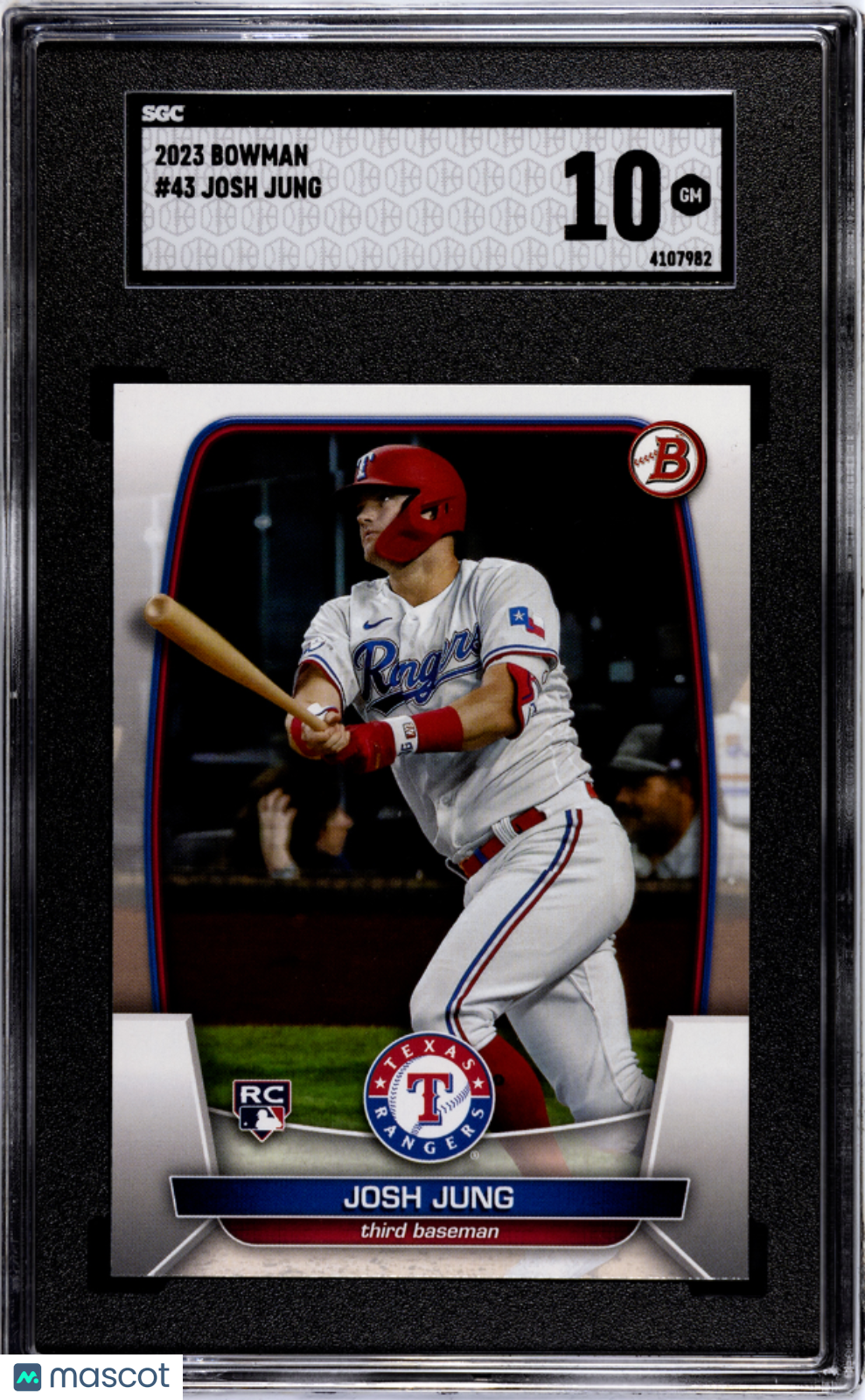 2023 Bowman Josh Jung #43 SGC 10 Rookie RC